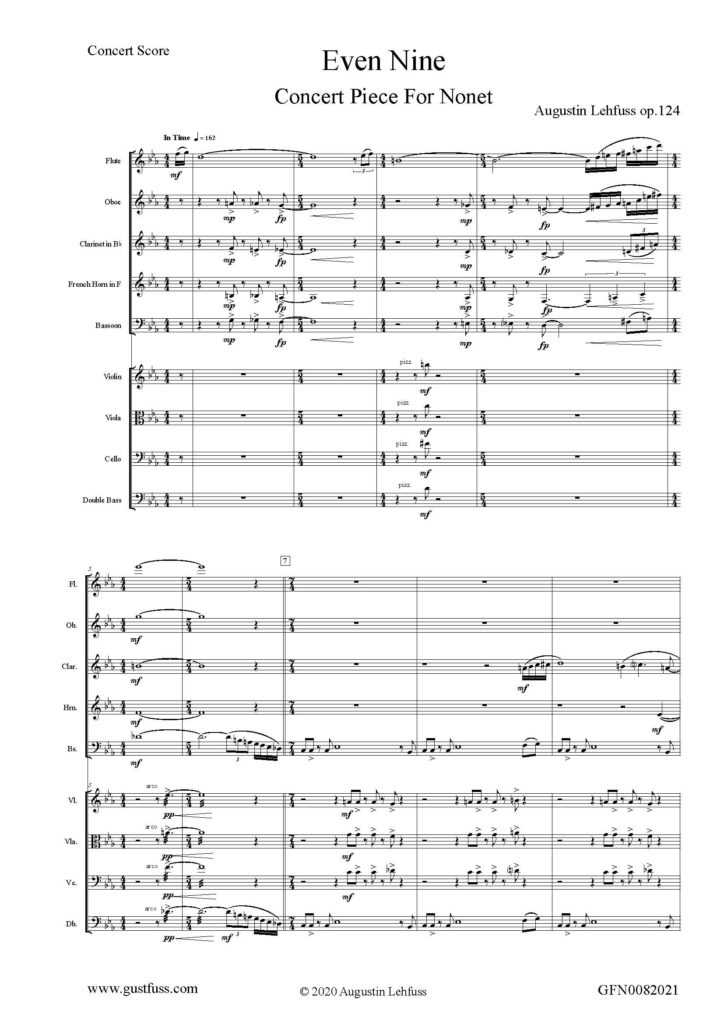 Even Nine Concert Piece For (music sheets download) Gustfuss